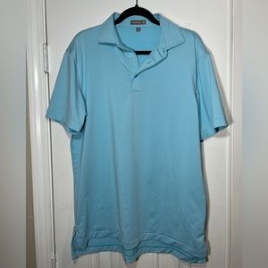 Peter Millar Summer Comfort Jubilee Polo Men’s Medium Green Blue Seafoam